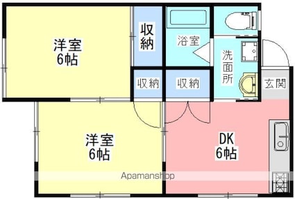 メゾンパークⅠ[2DK/40.57m2]の間取図