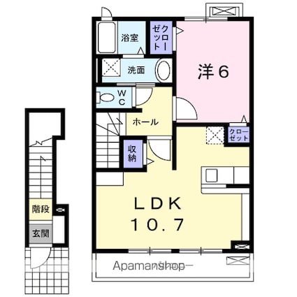 マグノリア[1LDK/46.09m2]の間取図