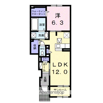 プチ　ボヌール[1LDK/50.03m2]の間取図