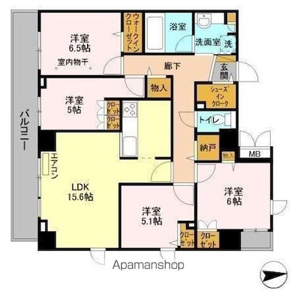 アヴェニール柏の葉[4LDK/93.23m2]の間取図