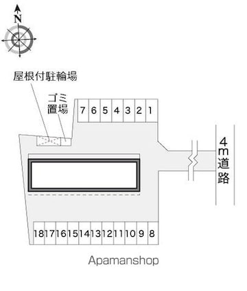 レオパレスメゾン桔梗[1K/23.18m2]の配置図
