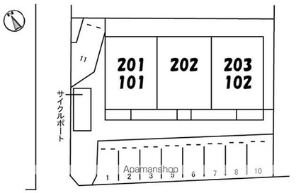 ユキコート斎院[2LDK/61.18m2]の配置図