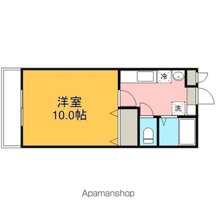 ラ・メール若草[1K/29.16m2]の間取図