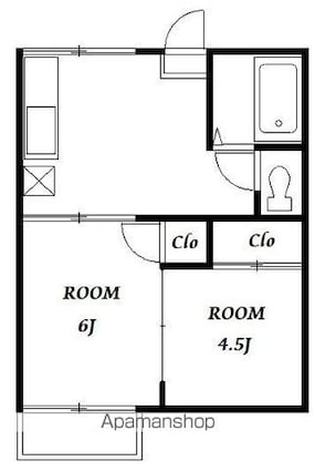 サニーコーポ[2K/29m2]の間取図
