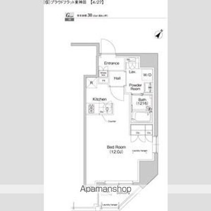プラウドフラット東神田[1R/30.12m2]の間取図