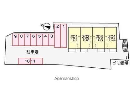 カーサ・ドマーニ[1LDK/49.17m2]の配置図