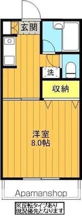 コーポまるきⅡ[1K/26.4m2]の間取図