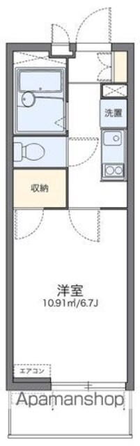 レオパレスときわマンションⅡ[1K/20.81m2]の間取図