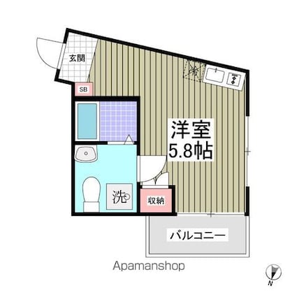 モデラート西新宿[1R/17.2m2]の間取図