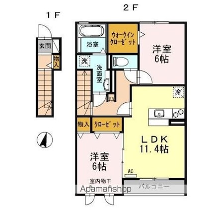 レトワール[2LDK/65.89m2]の間取図