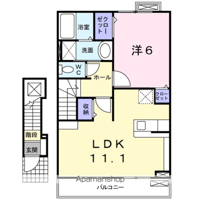 サンリット　ミヤハラ[1LDK/46.09m2]の間取図