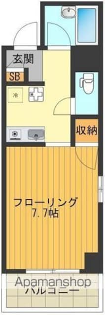 アクロス立川Ⅱ[1K/25.56m2]の間取図