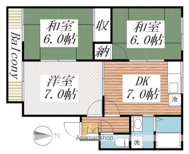 ヴィラたかつみ[3K/50m2]の間取図
