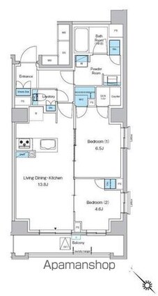 プレディアコート西葛西[2LDK/61.1m2]の間取図