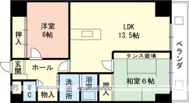 和歌山市小雑賀のマンションの間取り