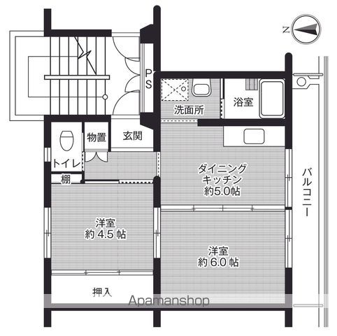 【ビレッジハウス伊万里２号棟の間取り】