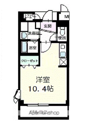 ラグナ　ステュディオ[1R/28.8m2]の間取図