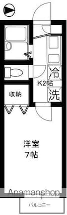 フレア・プランドールＢ[1K/21.11m2]の間取図
