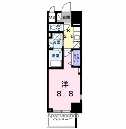 Ｂｒｉｇｈｔ　Ｇａｔｅ　名古屋[1K/28.54m2]の間取図