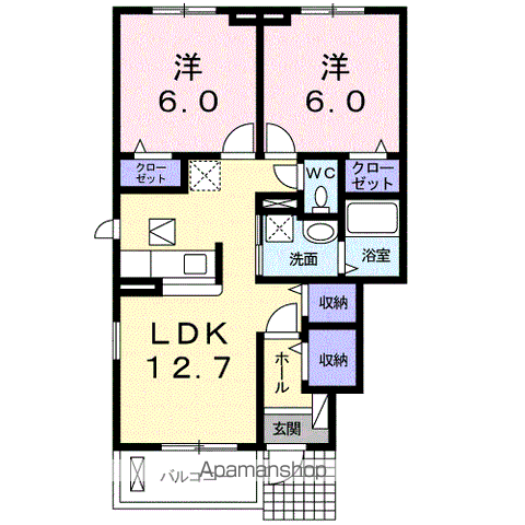 【岐阜市日野北のアパートの間取り】