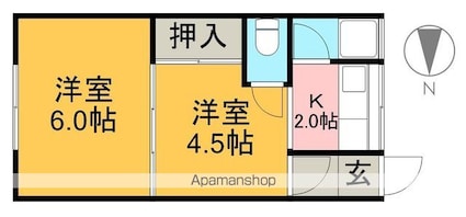 メイポールⅠ[2K/26.4m2]の間取図