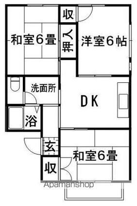 セジュール城北[2LDK/53.46m2]の間取図