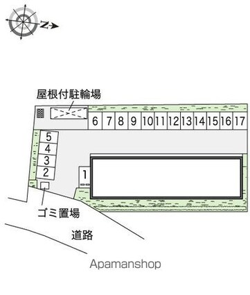 レオネクスト伊吹Ⅱ[1K/28.02m2]の配置図