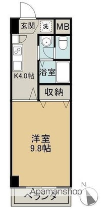 シャルム豊明[1K/30.46m2]の間取図