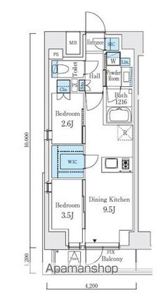 テラス駒込サウス[2DK/41.16m2]の間取図