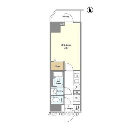 グランカーサ王子[1K/25.08m2]の間取図
