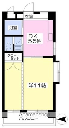 あかつきマンション[1DK/34m2]の間取図