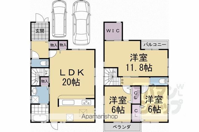 京阪電気鉄道京阪線 淀駅 徒歩14分 2階建 新築の間取り写真