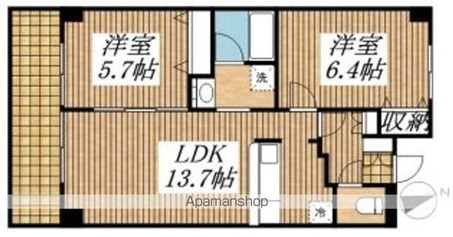 東京都国分寺市西恋ヶ窪１丁目[2LDK/56.12m2]の間取図