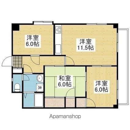 インペリアル土居田南[3LDK/67.5m2]の間取図