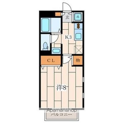 リヴュール・ベルテ[1K/29.81m2]の間取図
