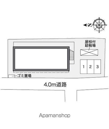 レオパレスピエナ[1K/22.35m2]の配置図