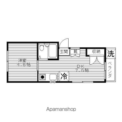 東京都中野区弥生町５丁目[1DK/22.94m2]の間取図