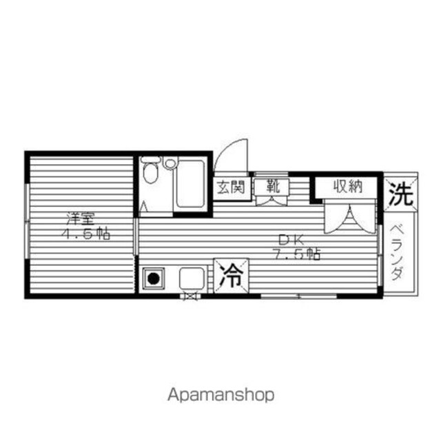 東京都中野区弥生町５丁目[1DK/22.94m2]の間取図