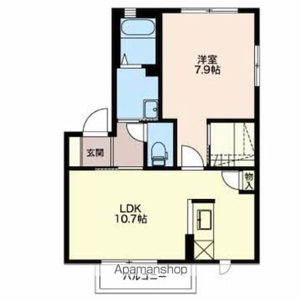 ルミエール沙羅[1LDK/43.75m2]の間取図