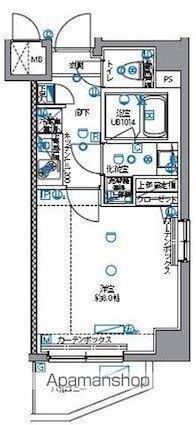 パティーナ十条[1K/25.42m2]の間取図