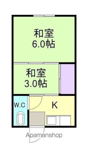千秋荘[2K/21m2]の間取図