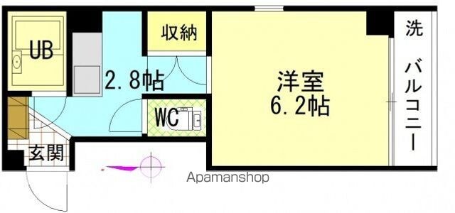 宇品丸八ビル[1R/17.8m2]の間取図