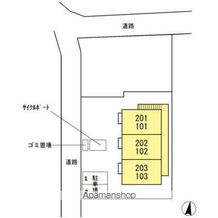 ゼルコヴァ北野[1LDK/33.39m2]の配置図