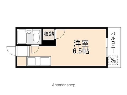 アスカ太田[1K/15m2]の間取図