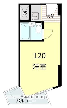 インペリアルお茶の水[1R/14.84m2]の間取図