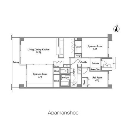 テレパレス西千葉[3LDK/87.56m2]の間取図