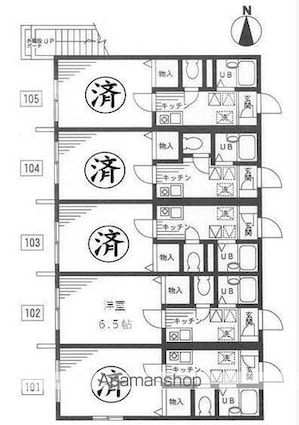 東京都中野区野方４丁目[1R/20.09m2]の配置図