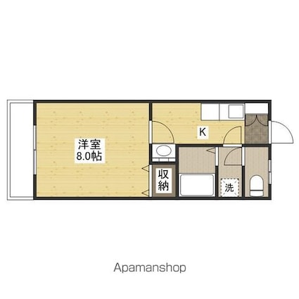 広島県広島市安佐北区可部５丁目[1K/26.28m2]の間取図