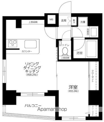 東京都台東区台東３丁目[1LDK/40.34m2]の間取図