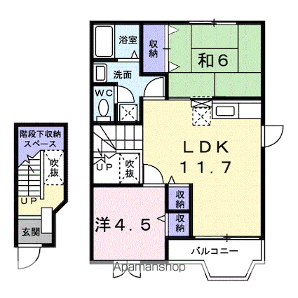 愛知県一宮市伝法寺１丁目[2LDK/58.12m2]の間取図